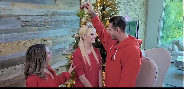  Cute Adopted Daughter Joins Her Foster Parents For Christmas Fuck